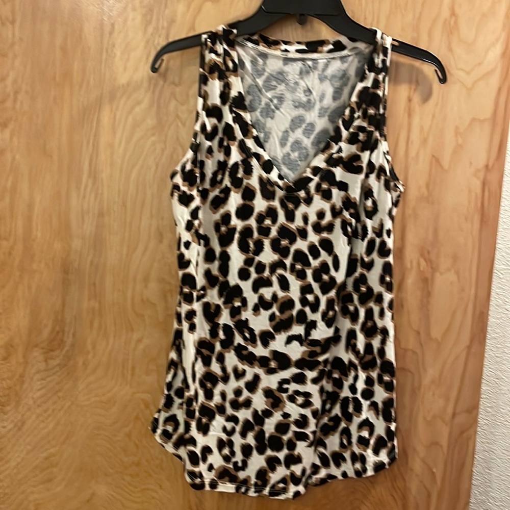 V-Neck Animal Print Top L